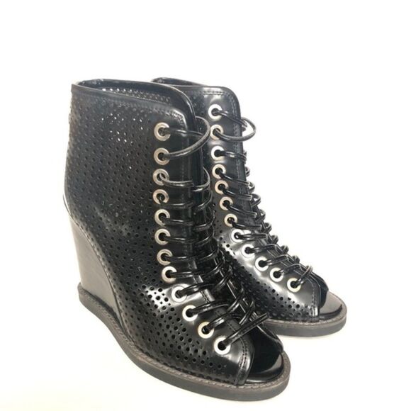 Jeffrey Cambell Ibiza Lace Up Ankle Wedge Boot 7 - Picture 2 of 7